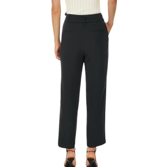 WILFRED Tie Front Straight Leg Pants Black Crepe Womens 12 - Picture 1 of 7